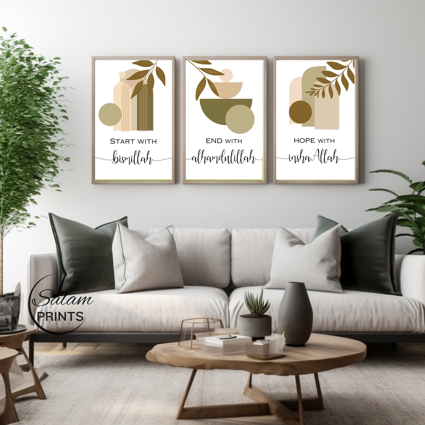 3 Piece Islamic Wall Art, Boho Wall Art.