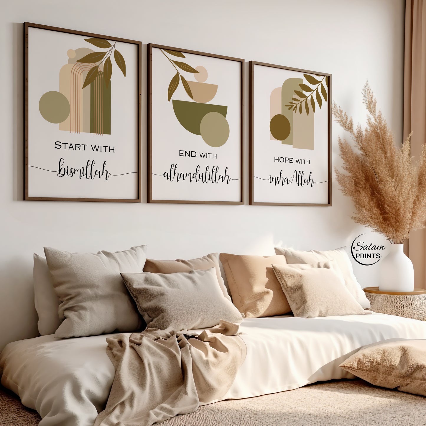 3 Piece Islamic Wall Art, Boho Wall Art.