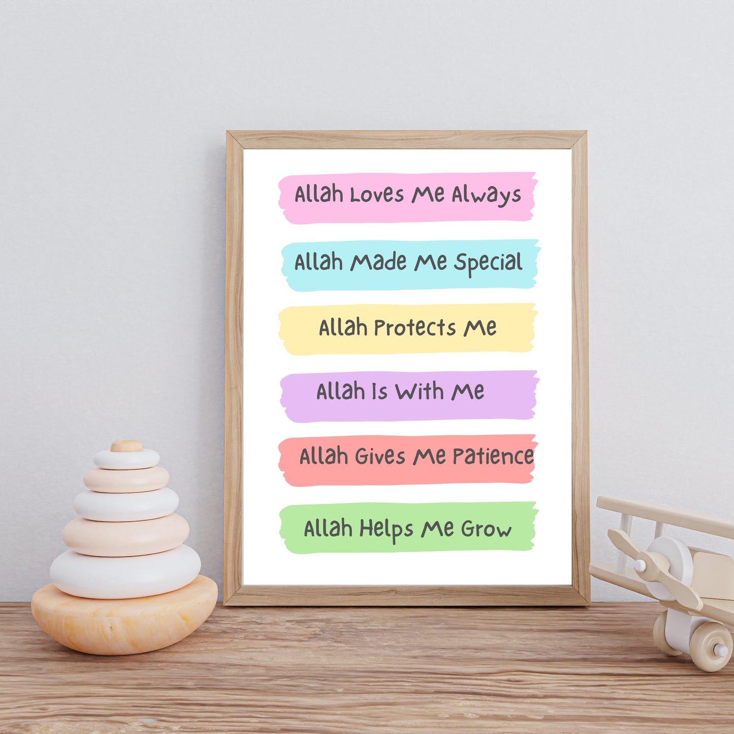 Kids Islamic Affirmation wall Art, Inspiring Nursery Decor for Kids' Room