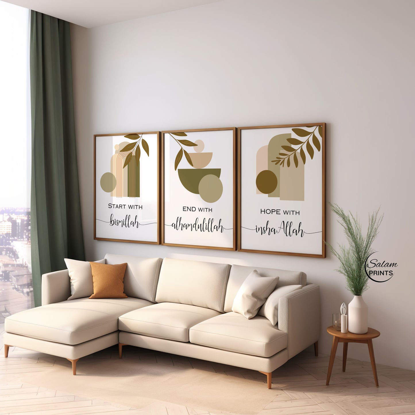 3 Piece Islamic Wall Art, Boho Wall Art.