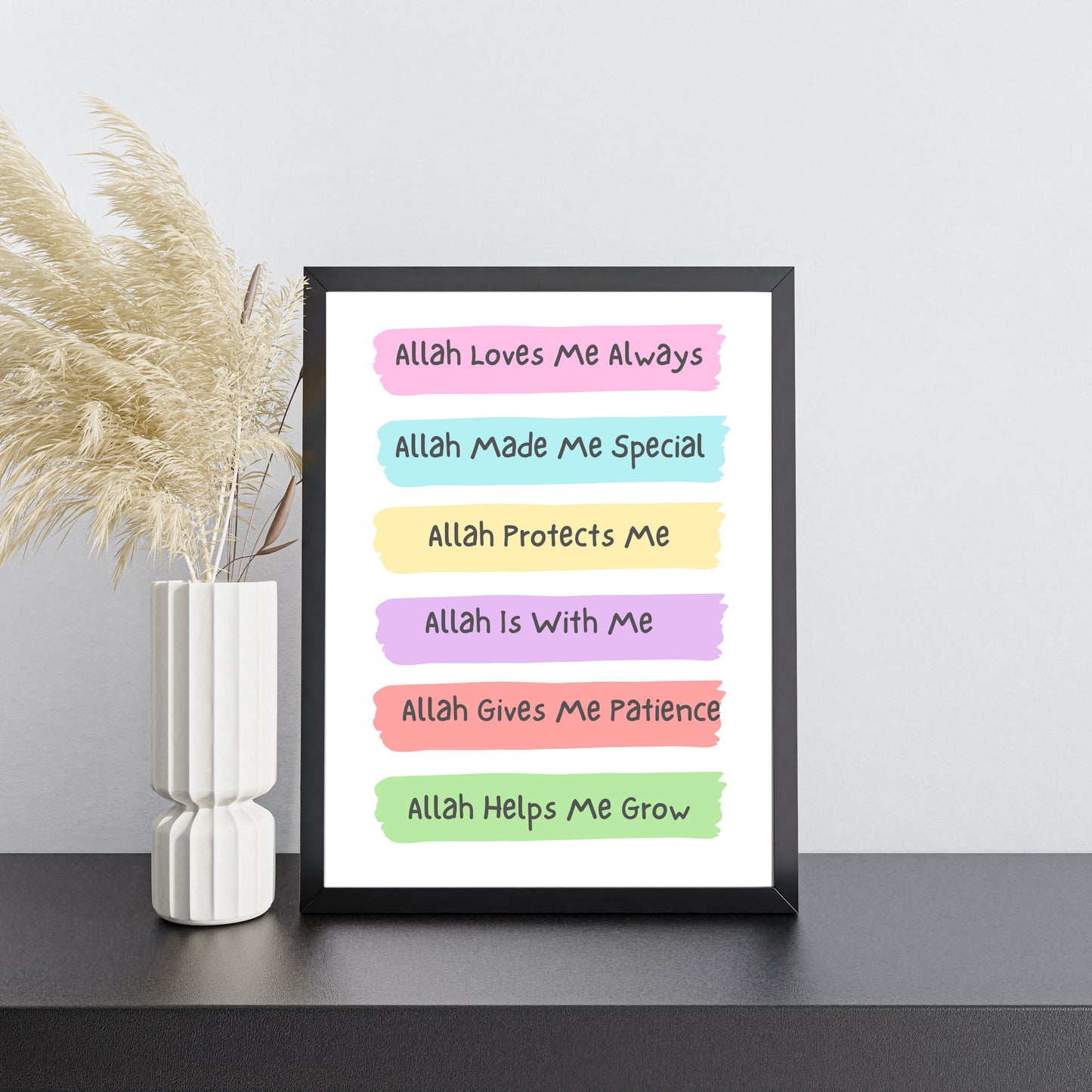 Kids Islamic Affirmation wall Art, Inspiring Nursery Decor for Kids' Room